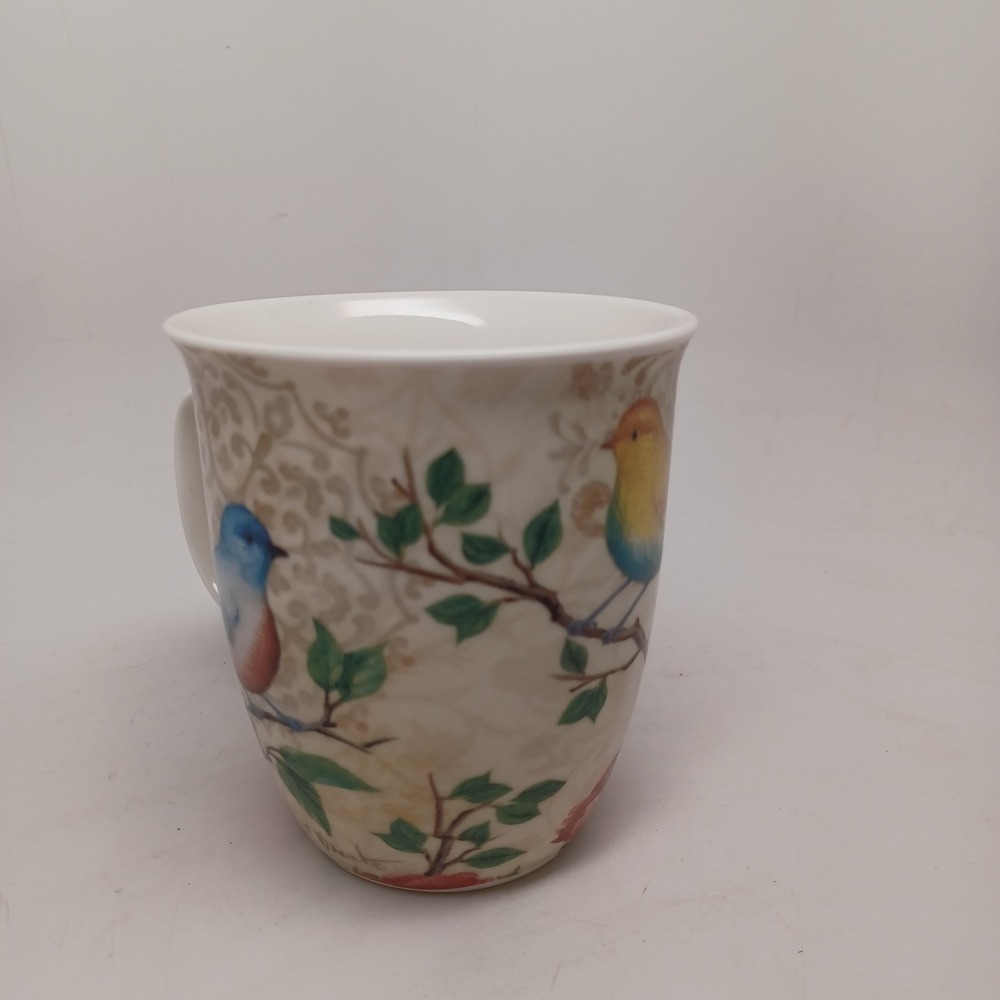 Burton + Burton Paul Brent Bird Floral Ceramic Coffee Mug Microwave Dishwasher - Picture 7 of 8